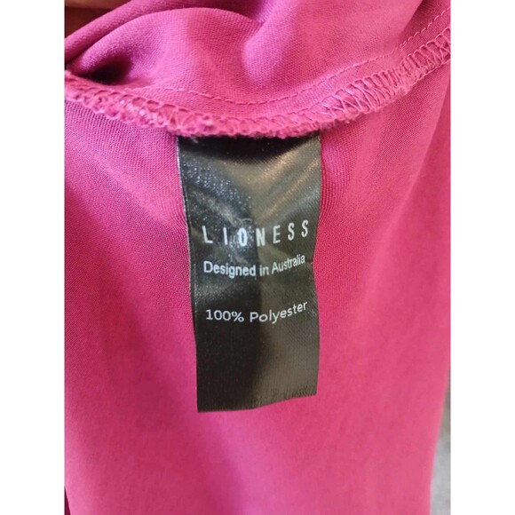 LIONESS Slip Dress Walk the Line Berry Magenta Pink Cowl Neck Size M Fairy Sexy - Picture 6 of 7